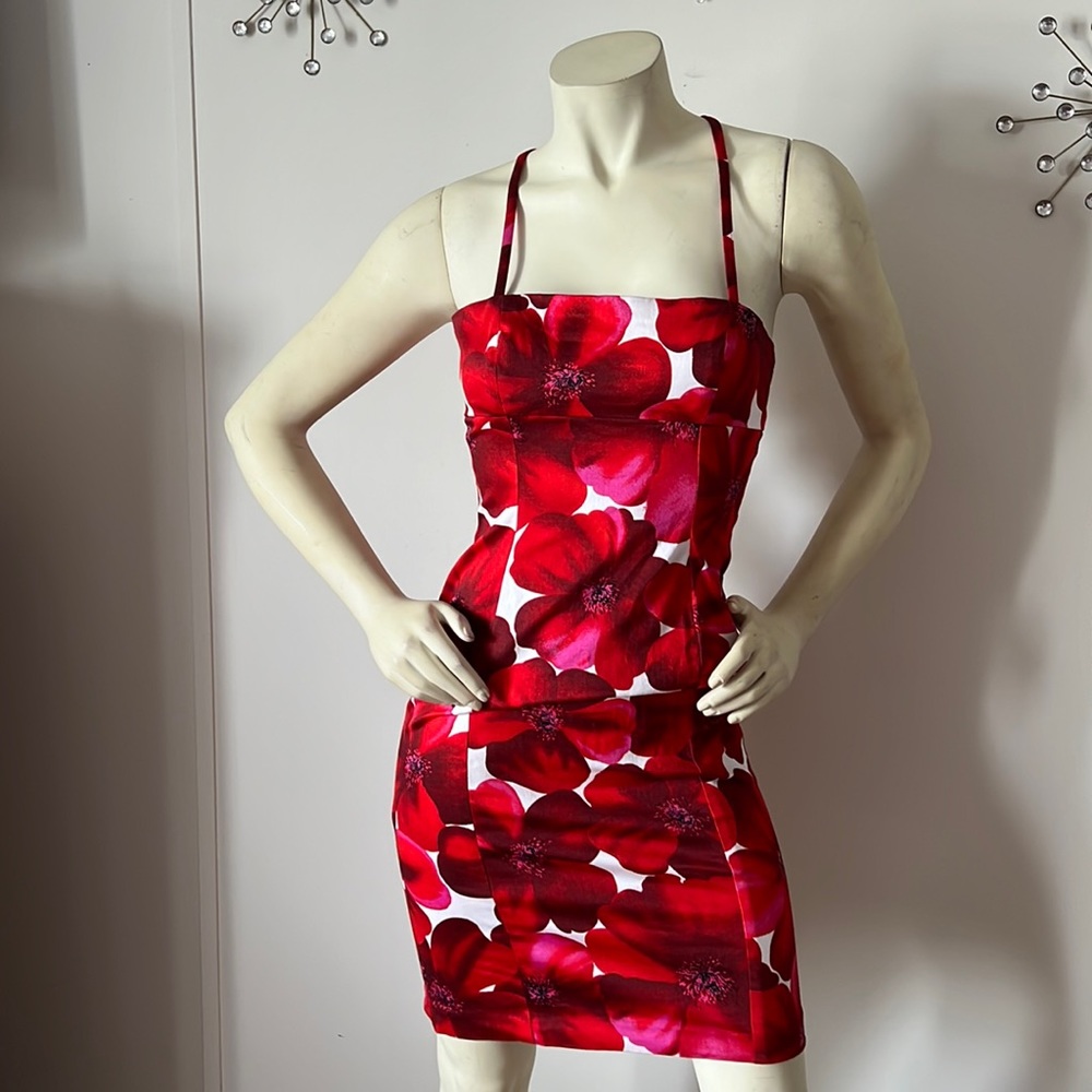 GUESS U.S.A Fitted Flower 🌺 Print Dress - Picture 1 of 12